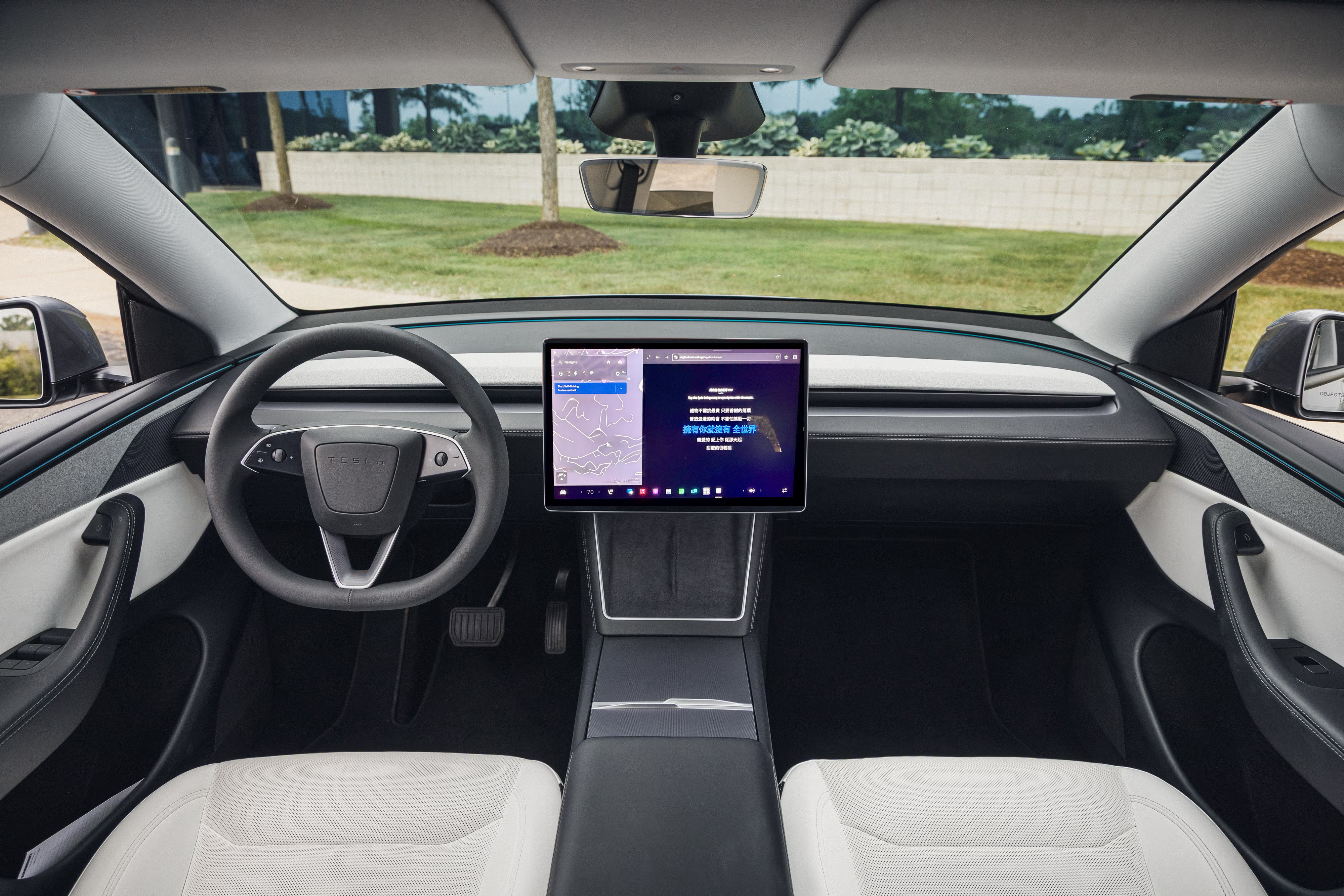 SingLoud karaoke running on a Tesla Model Y touchscreen